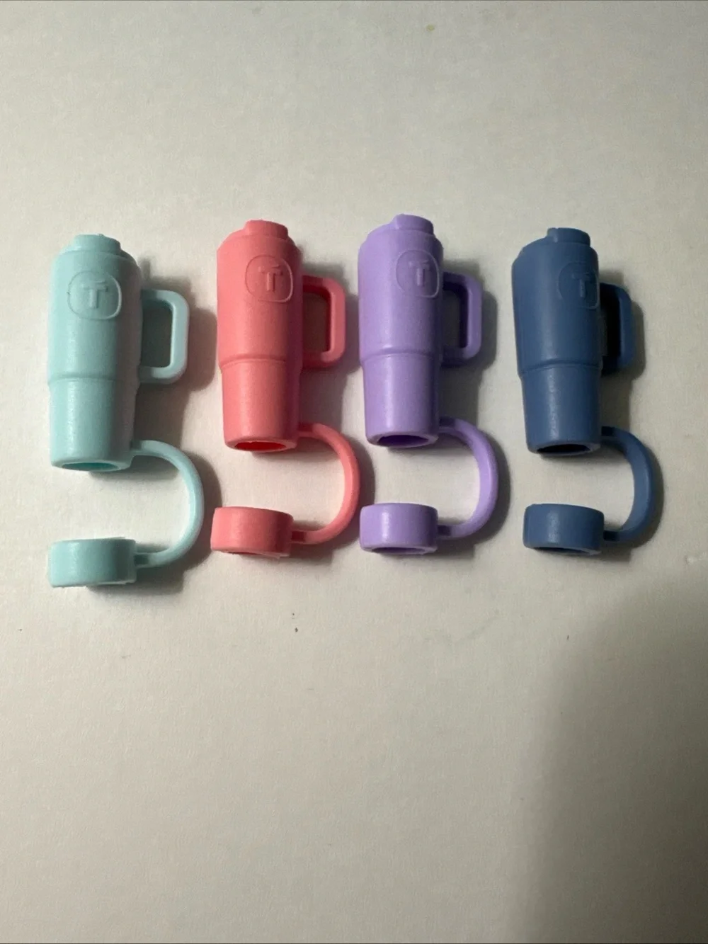 Tupperware Big T Straw Topper Tumblers Covers Set of 4 Silicone New